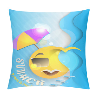 Personality  Summer Holiday Background Vector Illustration   Pillow Covers