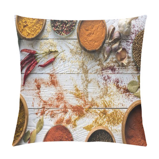 Personality  Scattered Spices And Glasses With Spices Pillow Covers