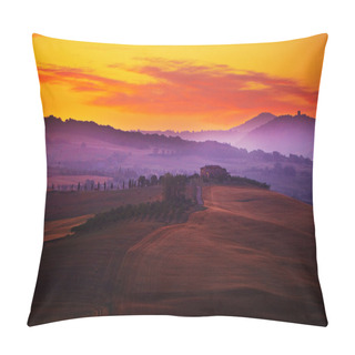 Personality  Landscape In Tuscany At Sunset In Summer Pillow Covers