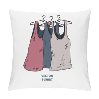 Personality  Vector Illustration Of Grunge Women's T-shirts. Pillow Covers