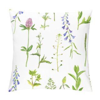 Personality  Seamless Pattern With Herbs And Flowers Pillow Covers