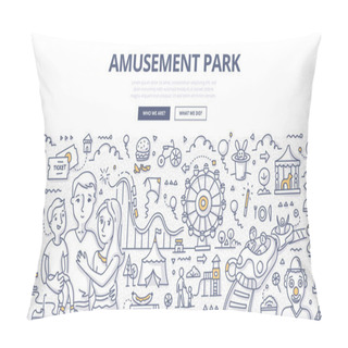 Personality  Amusement Park Doodle Concept Pillow Covers