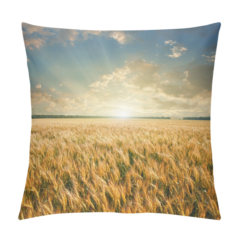 Personality  Wheat field on sunset pillow covers