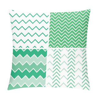 Personality  Set Of Four Emerald Green Chevron Patterns And Backgrounds Pillow Covers