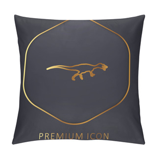 Personality  Baryonyx Dinosaur Shape Golden Line Premium Logo Or Icon Pillow Covers