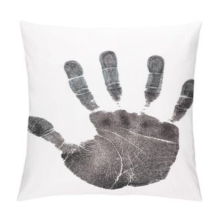 Personality  Top View Of Print Of Hand Isolated On White, Human Rights Concept  Pillow Covers