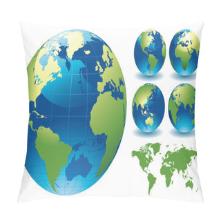 Personality  World Globe Maps Pillow Covers