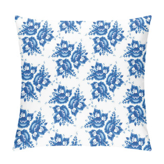Personality  Vintage Shabby Chic Seamless Pattern With Blue Flowers And Leaves. Vector  Pillow Covers
