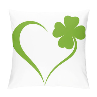 Personality  Heart Icon With Clover Leaf Icon Pillow Covers