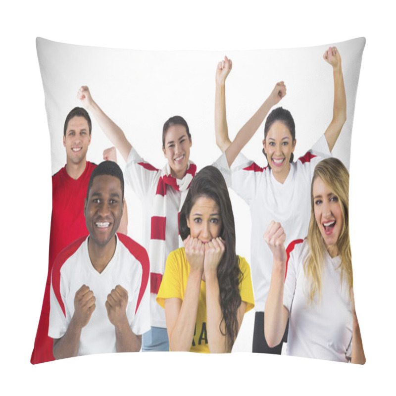 Personality  Composite Image Of Football Fans Pillow Covers
