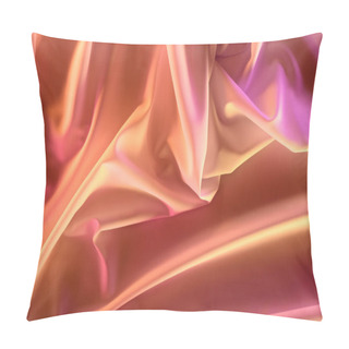 Personality  Close Up View Of Elegant Pink Silky Fabric As Background Pillow Covers