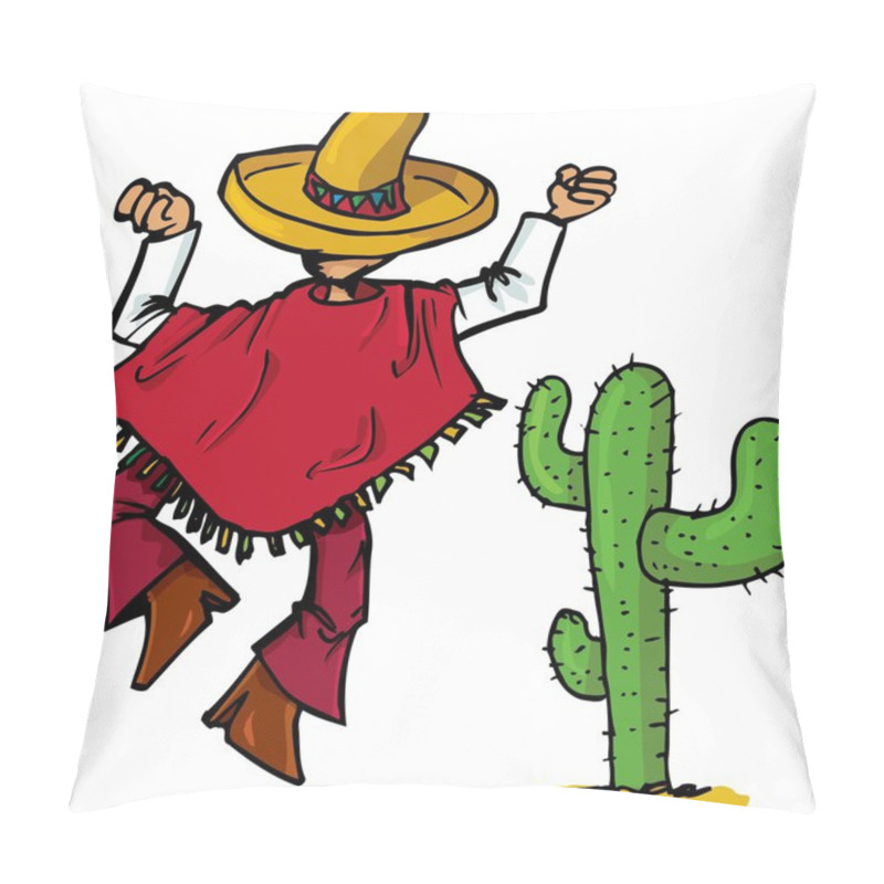 Personality  Cartoon Mexican Islolated One White Pillow Covers