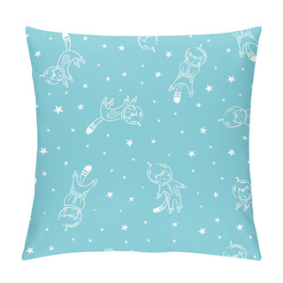 Personality  Funny Cat Astronaut In Space Pillow Covers
