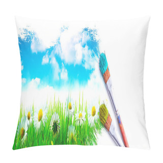 Personality  Concept Of Creating Art. Creativity And Imagination. Pillow Covers