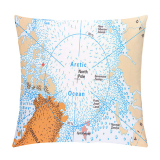 Personality  North Pole Map Pillow Covers