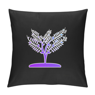 Personality  Big Plant Like A Small Tree Blue Gradient Vector Icon Pillow Covers