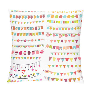 Personality  Colorful Bunting And Garlands Pillow Covers