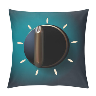 Personality  Black Round Switch. Vector Illustration. Pillow Covers
