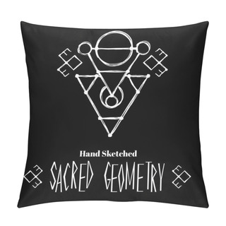 Personality  Abstract Background With Hand Sketched Sacred Geometry Drawing Pillow Covers