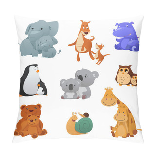 Personality  Wild Animals And Their Young Baby  Pillow Covers