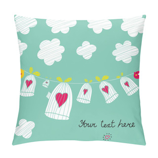 Personality  Cute Postcard About Love. Pillow Covers