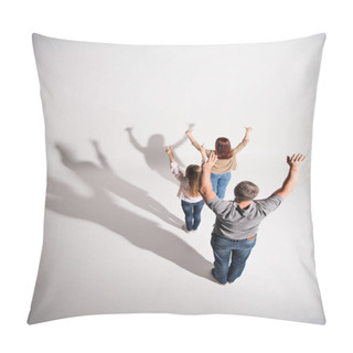 Personality  Family With Raised Arms Pillow Covers