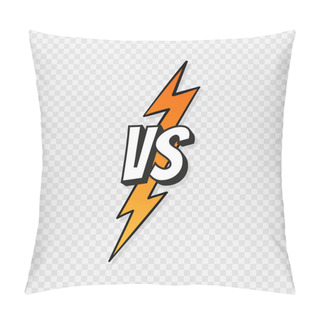Personality  Concept VS. Fight. Versus Sign Gradient Style With Lightning Bolt Isolated On Transparent Background For Battle, Sport, Competition, Contest, Match Game. Vector Illustration Pillow Covers