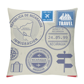 Personality  Travel Stamps Set Pillow Covers
