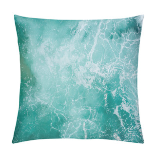 Personality  Drone Aerial View Of Sea Wave Surface Pillow Covers