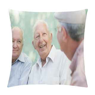Personality  Group Of Happy Elderly Men Laughing And Talking Pillow Covers