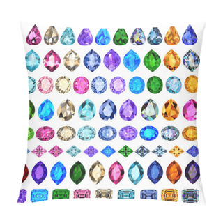 Personality  Set Of Precious Stones Of Different Cuts And Colors Pillow Covers
