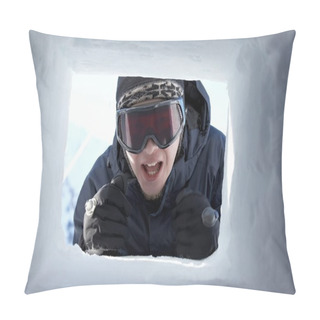 Personality  Skier Portrait Pillow Covers