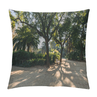 Personality  Green Trees And Walking Paths In Parc De La Ciutadella, Barcelona, Spain Pillow Covers