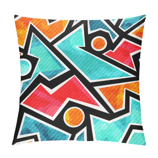 Personality  Colored Geometric Grunge Seamless Pattern Pillow Covers