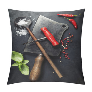 Personality  Vintage Cutlery And Fresh Ingredients Pillow Covers