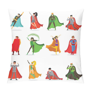 Personality  Set Of Cartoon Superheroes Characters Pillow Covers