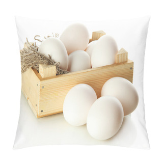 Personality  Many Eggs In Box Isolated On White Pillow Covers