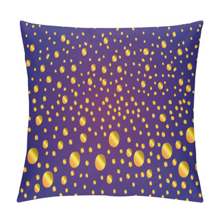 Personality  Vector Gold Dots On Purple Background - Artistic Polka Dots Abstract Ornament. Traditional Design Element For Festive, Holidays Project. Pillow Covers