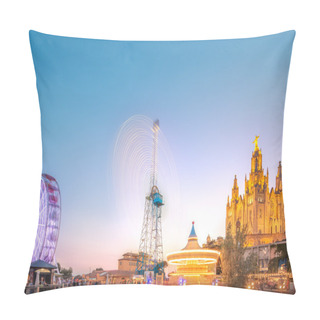 Personality  BARCELONA, SPAIN, Temple At Tibidabo Pillow Covers