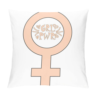 Personality  Women Resist Symbol. Woman Fist. Concept Venus. Pillow Covers