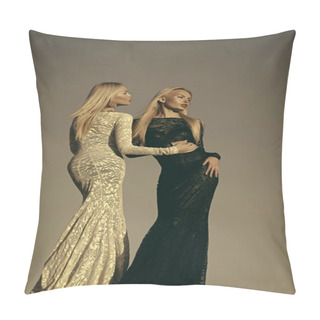 Personality  Fashion Portrait Of A Sensual Sexy Girl. Opposites And Contrasts Concept Pillow Covers