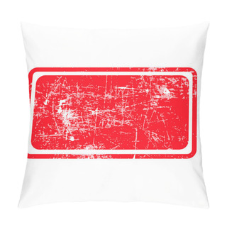 Personality  Red Rectangular Grunge Stamp With Blank Siolated On White Backgr Pillow Covers