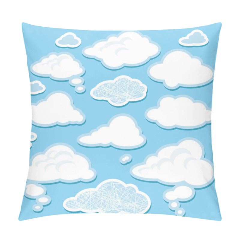 Personality  Vector Set Of Cartoon Clouds Pillow Covers