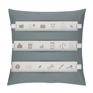 Personality  Office Icon Set Vector Illustration  Pillow Covers