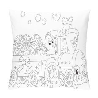 Personality  Easter Chick On A Train Pillow Covers