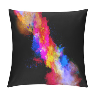 Personality  Explosion Of Colored Powder On Black Background Pillow Covers