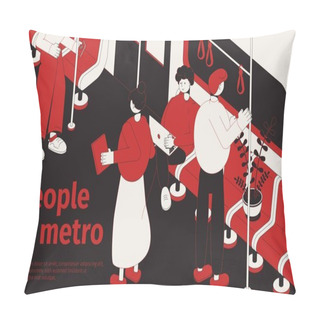 Personality  People In Metro Isometric Poster Pillow Covers
