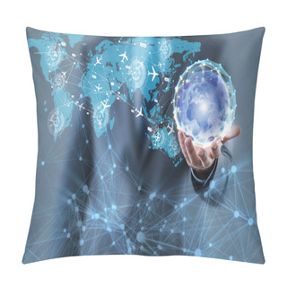 Personality  Businessman In World Transportation Concept Pillow Covers