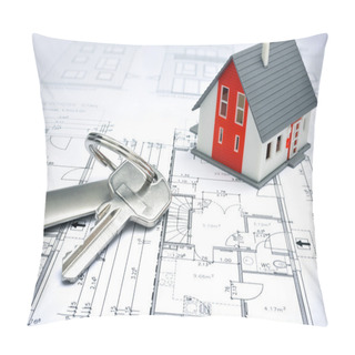 Personality  Model Of A House And Key Ring Pillow Covers