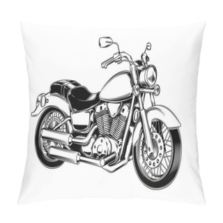 Personality  Hand-drawn Vintage Motorcycle. Classic Chopper. Pillow Covers